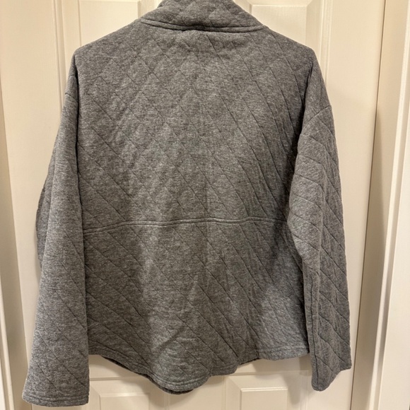 Eddie Bauer Womens Quilted Fleece Half Zip Sweatshirt - Picture 2 of 3